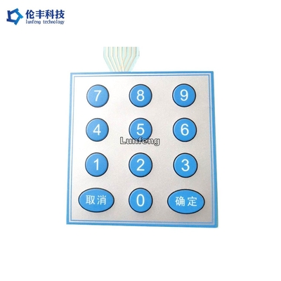 Teclado poli feito sob encomenda 3M Adhesive Pantone Color do interruptor de membrana