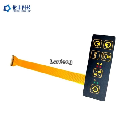 Interruptor de membrana tátil personalizável fosco/brilhante com luz de fundo colorida e LED icônico