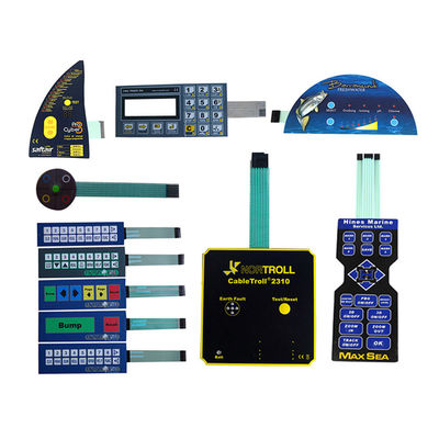 Bom preço. Força de ação 50-500g PET Membrana Switch com PSA adesivo sensível à pressão e Domo de metal de aço inoxidável revestido de ouro fornecendo feedback tátil on-line