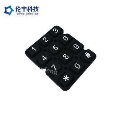 Teclado de borracha de silicone com superfície fosca resistente à água e impressão personalizável para dispositivos industriais e médicos