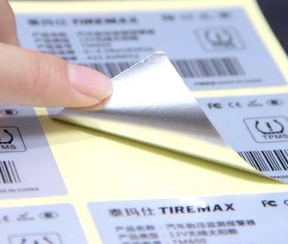 Bom preço. Silver Sticker Label with Temperature Resistance Up To 80°C, Permanent Or Removable Adhesive for Smooth Surfaces on-line